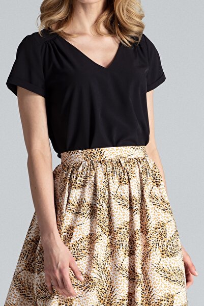 Figl Long flared skirt with Slit in leopard print M666 size M