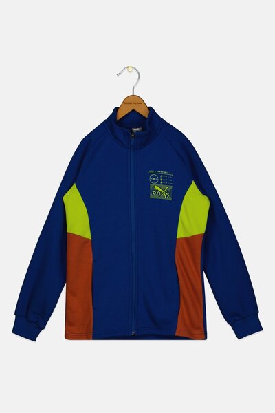 Puma Kids Boy Graphic Print Long Sleeve Full Zip Sweatshirt, Blue