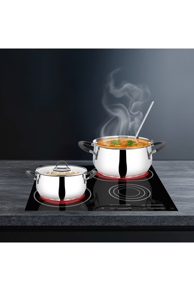 Serenk Modernist Stackable 6 Pieces Stainless Steel Cookware Set