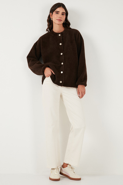 Lela Μάλλινη ζακέτα με χαλαρή εφαρμογή κουμπιά HIRKA 4617021