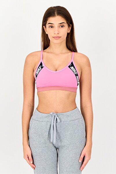 Nike Women Padded Brand Logo Training Sports Bra, Pink