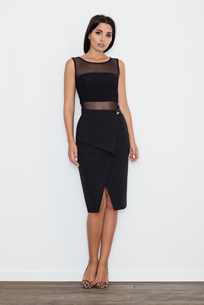 Figl Fashionable black pencil skirt with high waist M559 size S