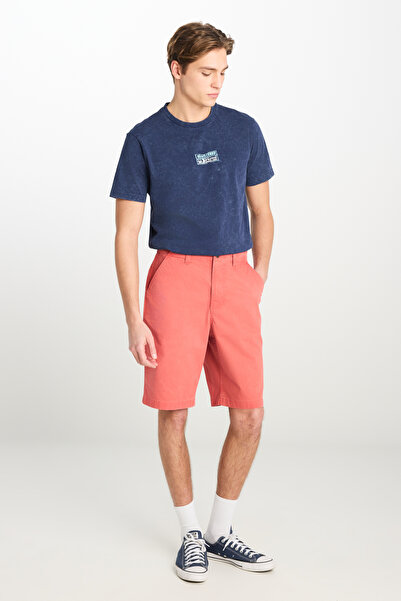 Lee Pantaloni scurți chino roz, croială normală, cu talie elastică, detaliu d...