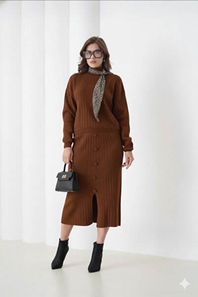 HayalGecesi Women's Knitwear Skirt and Blouse Set