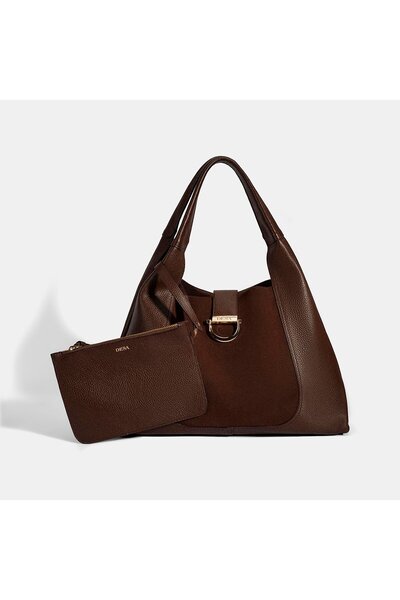 Desa Women's Burgundy Wallet Leather Shoulder Bag with Accessories