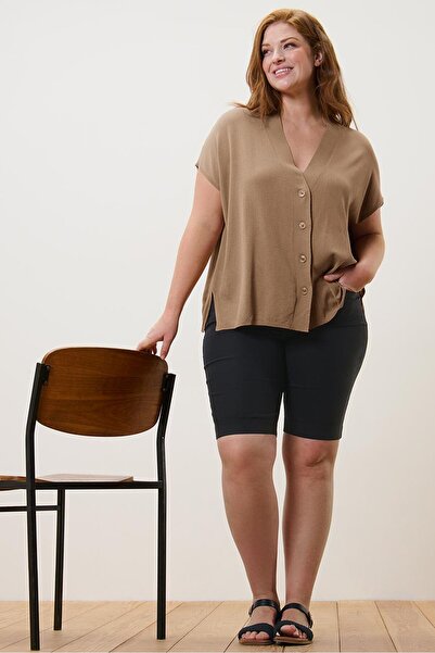 Tchibo Women V Neck Knitted Cardigans, Dark Beige