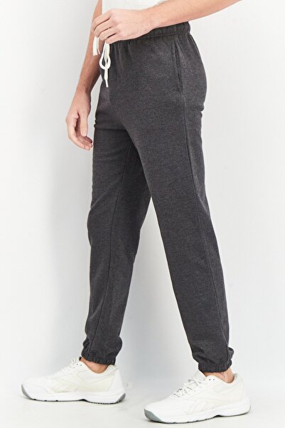 Reebok Men Heather Drawstring Jogger Pants, Dark Grey