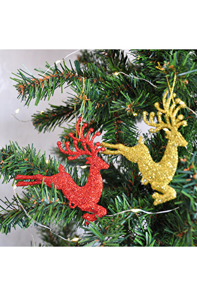 BEST PARTİ Στολίδι Χριστουγεννιάτικου Δέντρου 2 ΤΕΜΑΧΙΑ 10 εκ. Ασημί Ελάφι