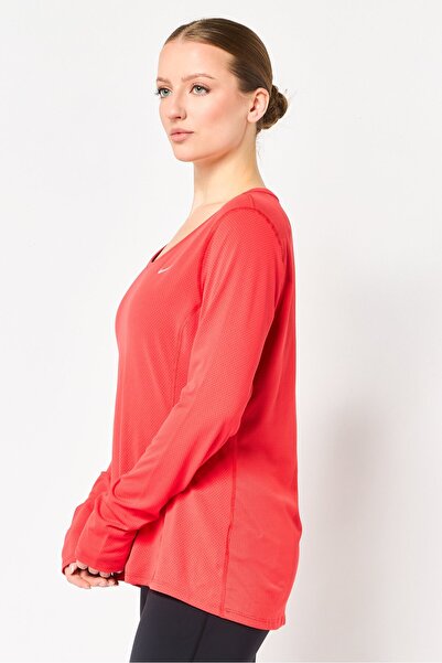 Nike Women Dri-Fit Long Sleeve Training Top, Red