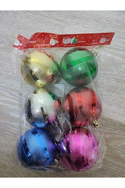 BEST PARTİ 8 εκ. Σετ 6 μπάλες ξύλου με ριγέ σχέδιο alm-047