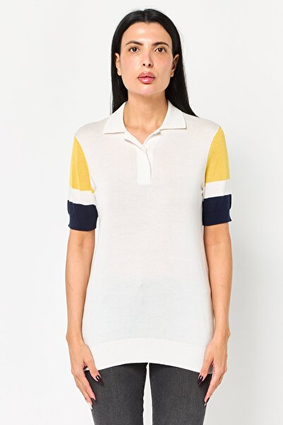 Lacoste Women Spread Collar Solid Short Sleeves Knitted Polo Shirt, White