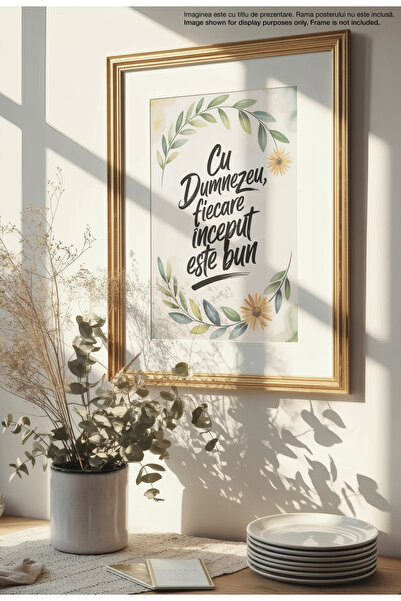 21mxm Every Beginning Is Good - Unframed Romanian Religious Canvas Poster - Digital Print