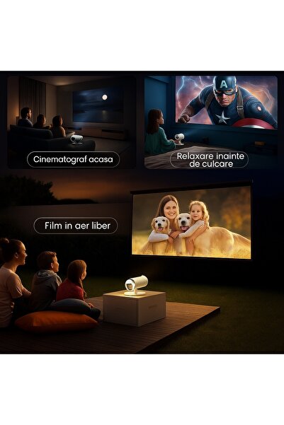 AUXITO Smart Portable Projector Android 11 - UltraHD, Autofocus, WiFi-6, Bluetooth