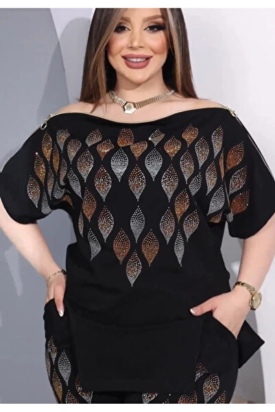 AZRA BUTİK Damla Patterned Stone Blouse