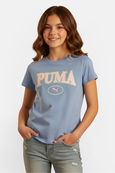 Puma Kid Girl Sportwear Fit Short Sleeve Training T-Shirt, Blue