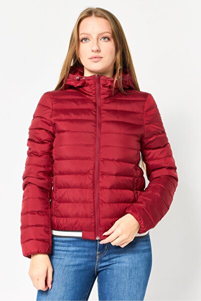 Lacoste Women Quilted Puffer Jacket, Red