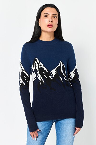 Lacoste Women Crew Neck Textured Long Sleeve Sweater, Multicolor