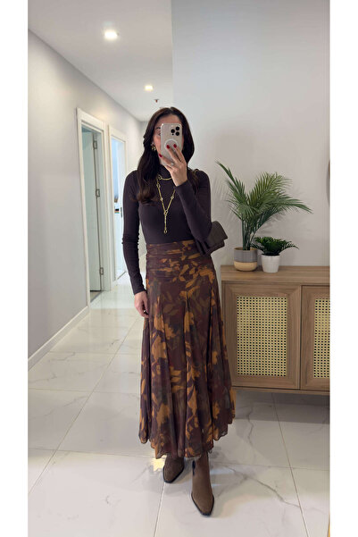 BİRCANÇİL Joressa Leaf Patterned Skirt