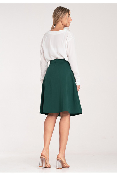 Figl Midi skirt - Buckle belt skirt - green skirt M1074 size S