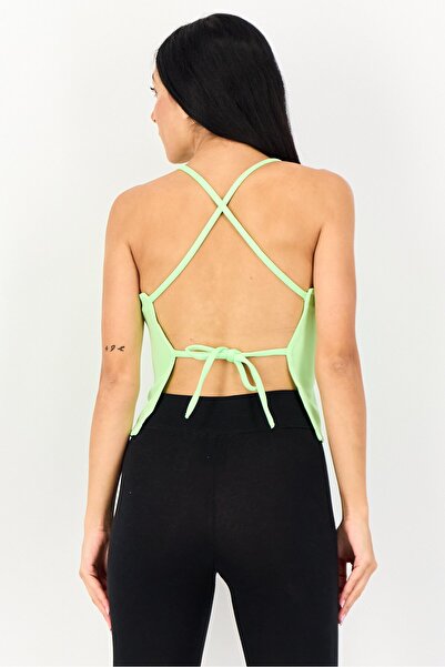 Nike Women Tight Fit Solid Sleeveless Training Tank Top, Lime Green