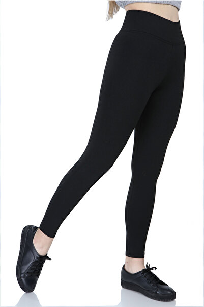 AFVENTE Women's Black High Waist Steel Knitted Leggings