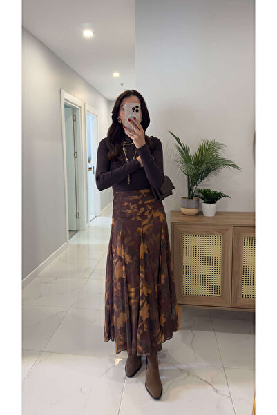 BİRCANÇİL Joressa Leaf Patterned Skirt