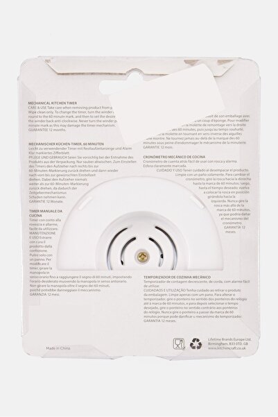 Farberware Classic Mechanical Kitchen Timer, White