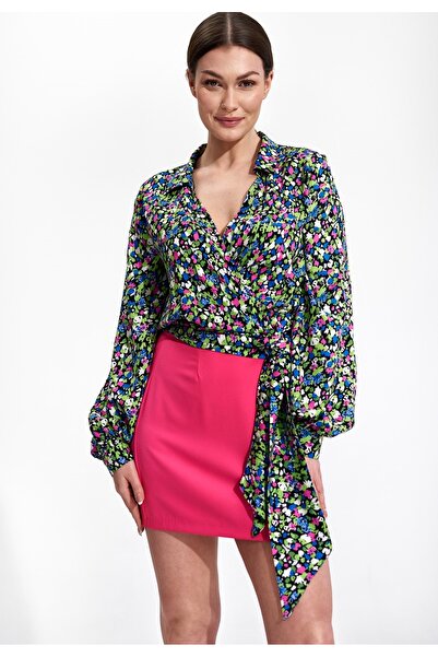 Figl Mini envelope skirt - short pink skirt M866 size S