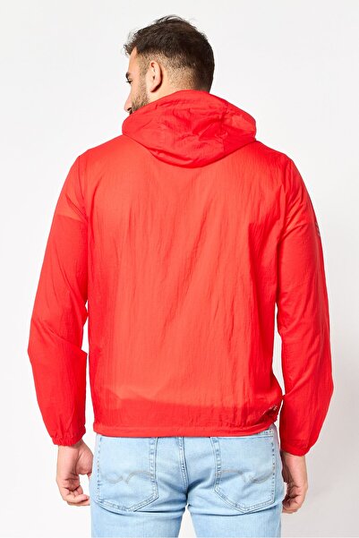 Lacoste Men Brand Logo Windbreaker Jacket, Red