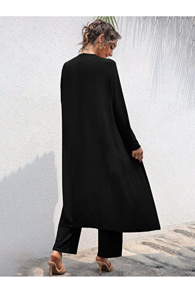 FridayIn Simplicity Solid color Waist drawstring Regular sleeve Pants Suits