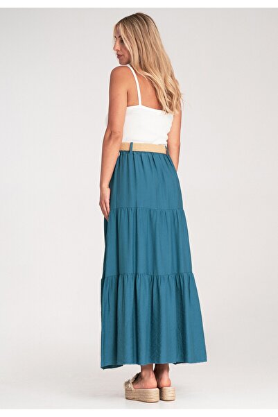Figl Front Button Skirt - Summer Maxi Skirt - Blue M1222 size L/XL