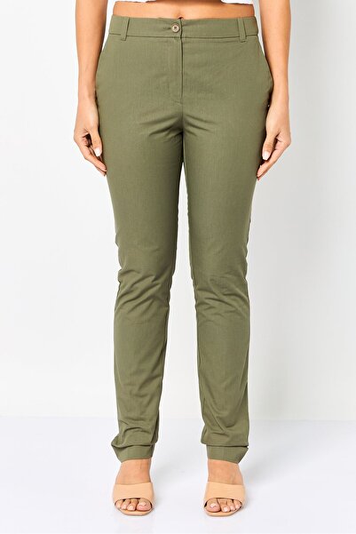 Lacoste Women Regular Fit Embroidered Logo Pants, Olive