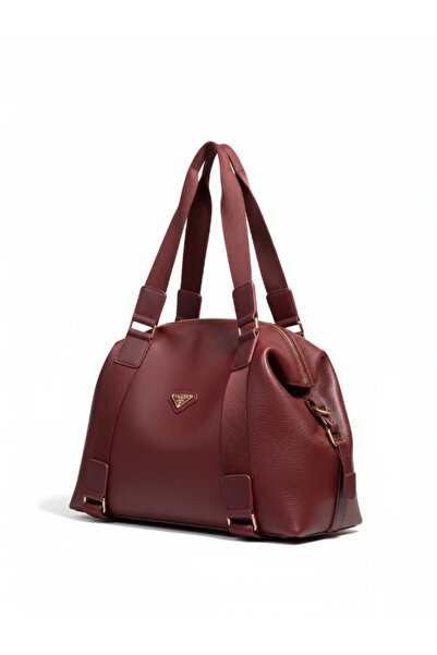 Crazy Women's Burgundy Soft Leather Shoulder Travel and Sports Bag – Stylish, Spacious and Durable Model