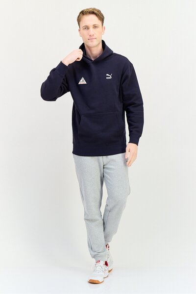 Puma Men Regular Fit Long Sleeve Outdoor Hoodie, Navy Blue