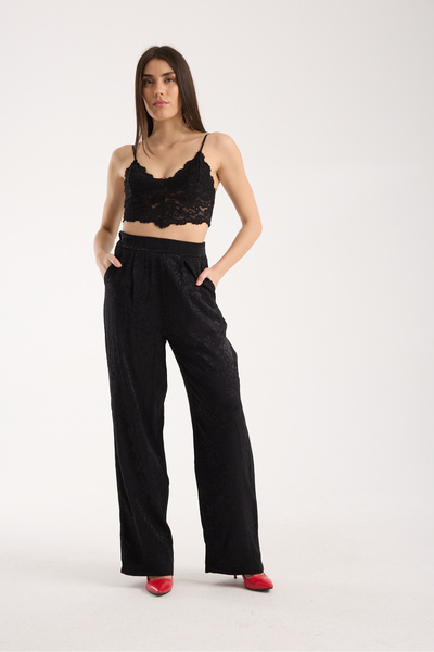 DeChival Women's Baggy Pants - Loose Pants with Pockets and Front Folding