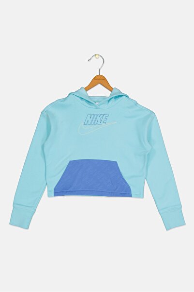 Nike Kids Girl Embroidered Logo Long Sleeve Outdoor Sweatshirt, Multicolor