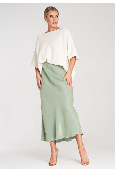 Figl Satin midi skirt - Green skirt M1084 Size L/XL