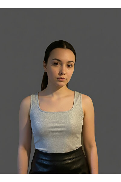 LYVEAN Lycra Silvery Satin Tank Top