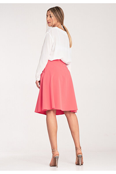 Figl Midi skirt - Buckle belt skirt - coral skirt M1074 size XL