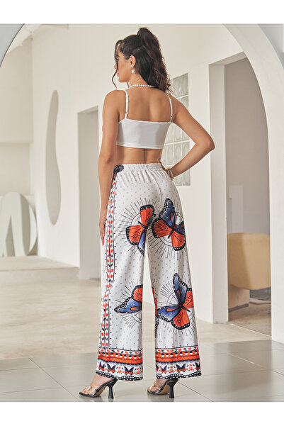 FridayIn Fast fashion Suspender Printing Crossover design Pocket Strapless sleeve Pants Suits