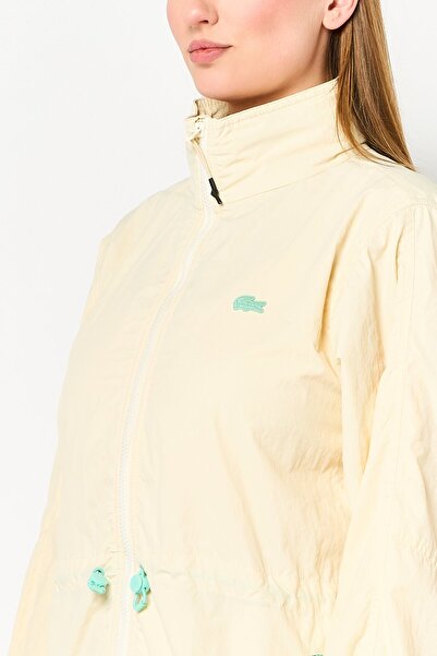 Lacoste Women Embroidered Logo Bomber Jacket, Cream