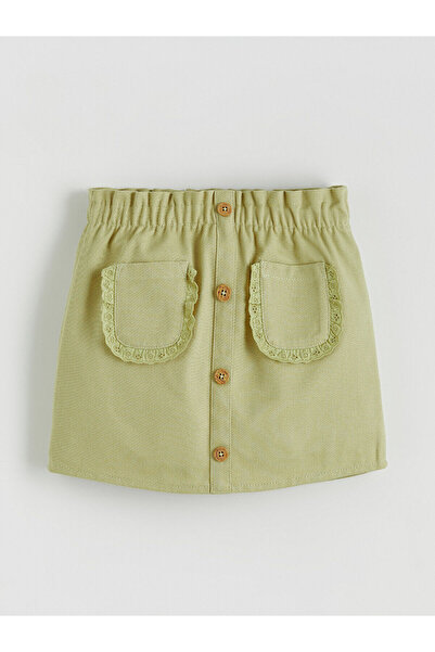 LC Waikiki Two Mt Shop Quality Lcw Kids Green Plain Short Girls Skirt