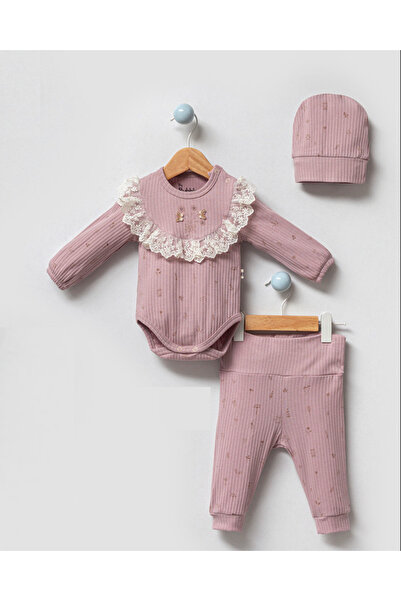 by bubbles Natural Butterfly Detail Bodysuit Set