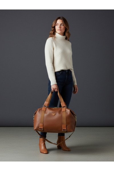 Crazy حقيبة كتف من الجلد الناعم للسفر والرياضة من Kadi nTaba - موديل أنيق وواسع ومتين