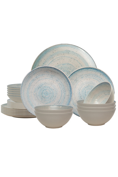 Cesiro Set of plates, 24 pieces, for 6 people, Marshmallow, Cesiro, Multicolor