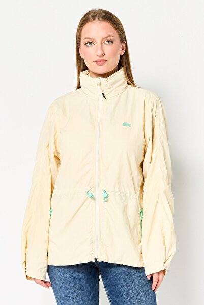 Lacoste Women Embroidered Logo Bomber Jacket, Cream