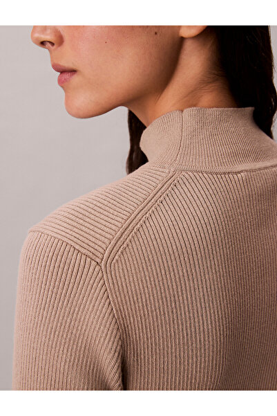 Calvin Klein Cotton Knit Roll Neck Dress