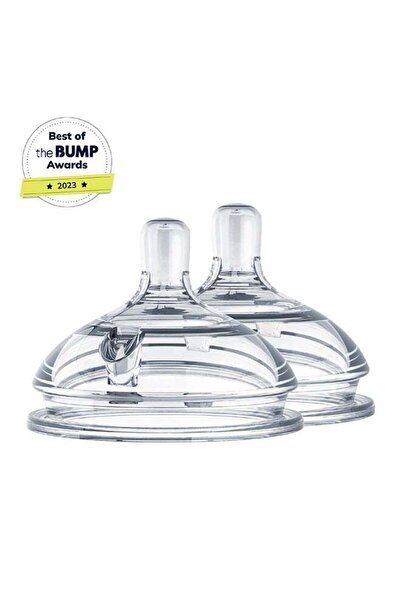 comotomo Pack Of 2 Natural Teat Silicone Nipples Variable Flow, 6m+