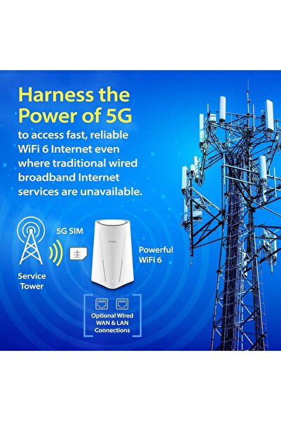 D-Link AX3000 5G NR Cellular Gateway WiFi 6 Router (G530)