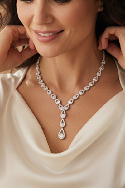 OSMANLI GÜMÜŞ Damla Su Yolu Gümüş Kolye